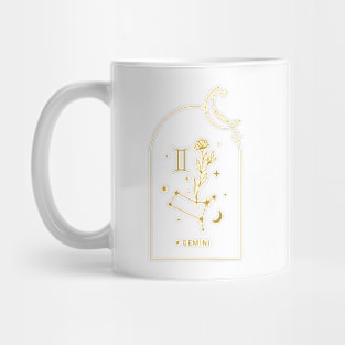 Gemini Zodiac Constellation and Flowers - Astrology and Horoscope Mug